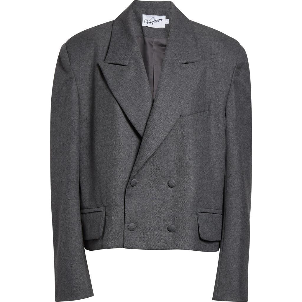 Vaquera Slouchy Crop Double Breasted Blazer In Black
