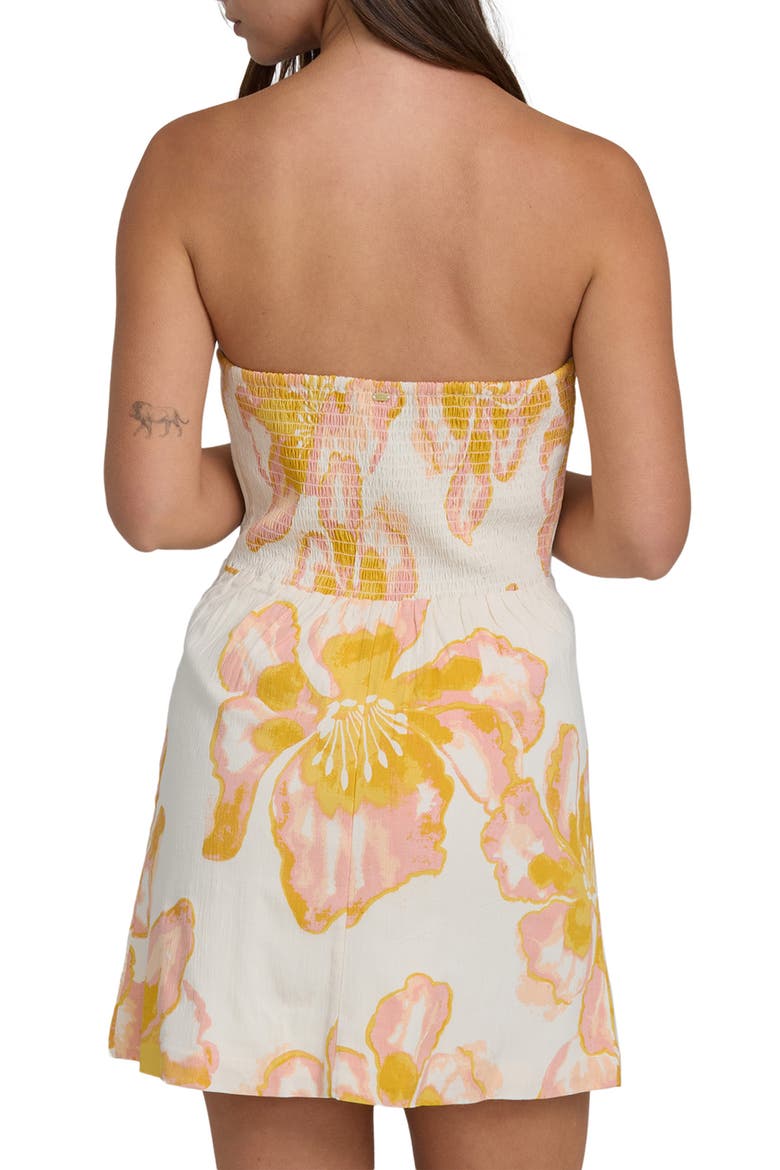 Floral Trippin Strapless Minidress, Alternate, color, SALT CRYSTAL