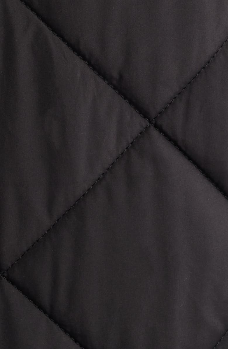 Bernardo Hooded Quilted Longline Jacket, Alternate, color, Black