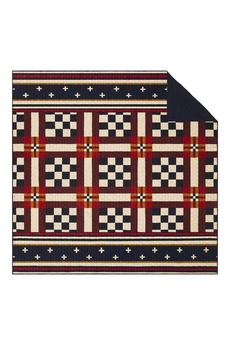 Scout Stripe Quilt & Shams Set, Alternate, color, NAVY