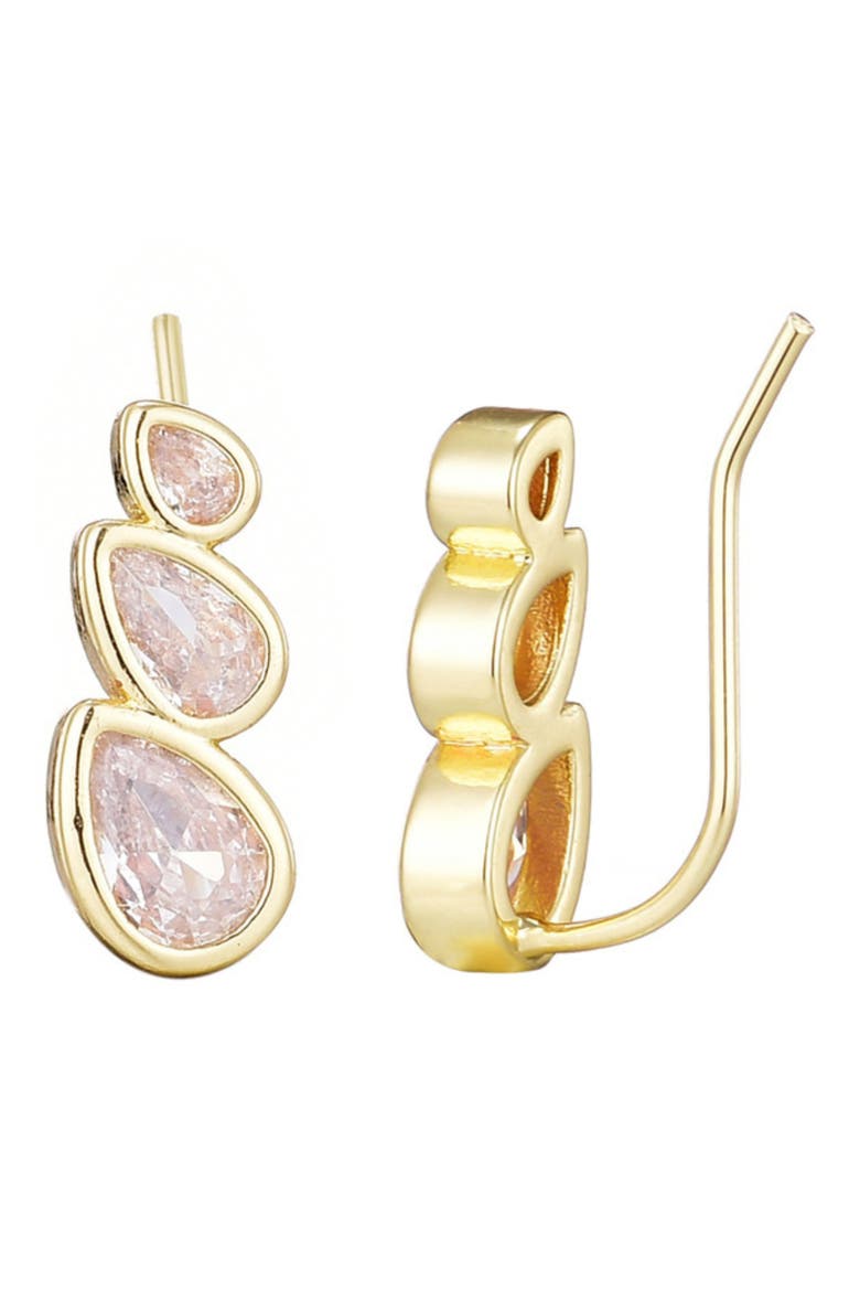 Crystal Climber Threader Earrings, Main, color, GOLD