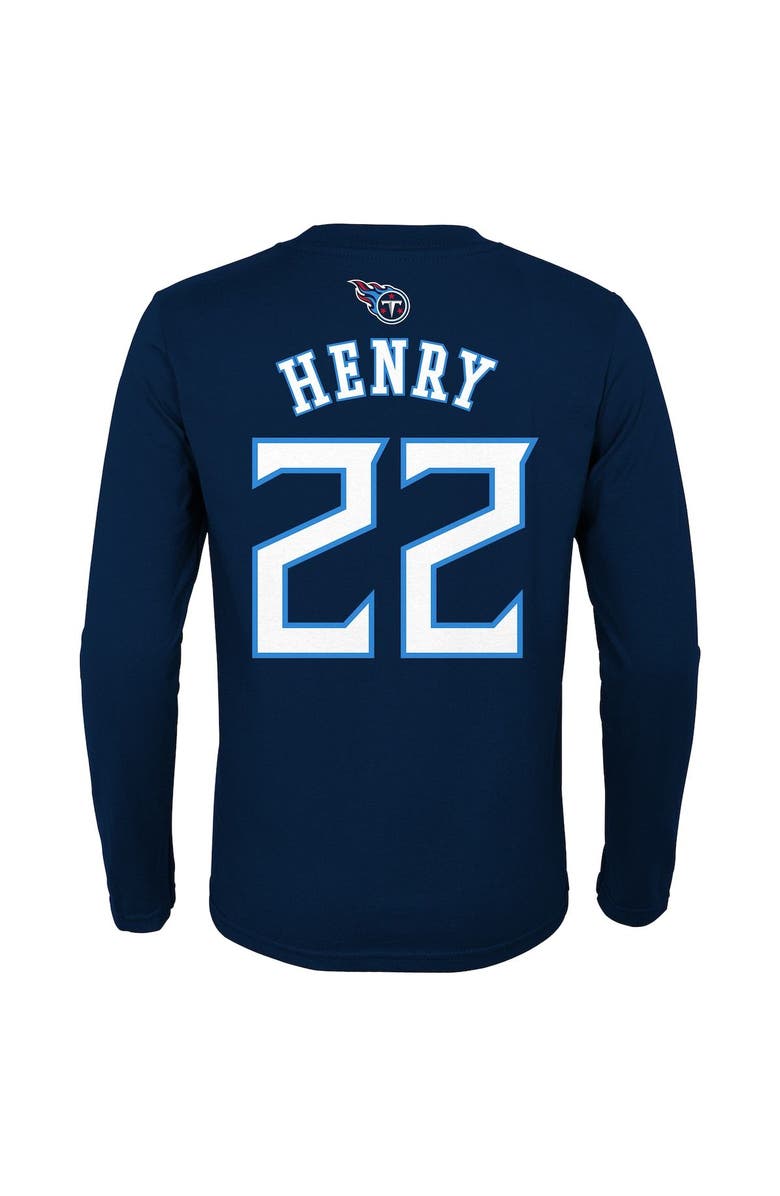 Outerstuff Youth Derrick Henry Navy Tennessee Titans Mainliner Player Name & Number Long Sleeve T-Shirt, Alternate, color, Navy