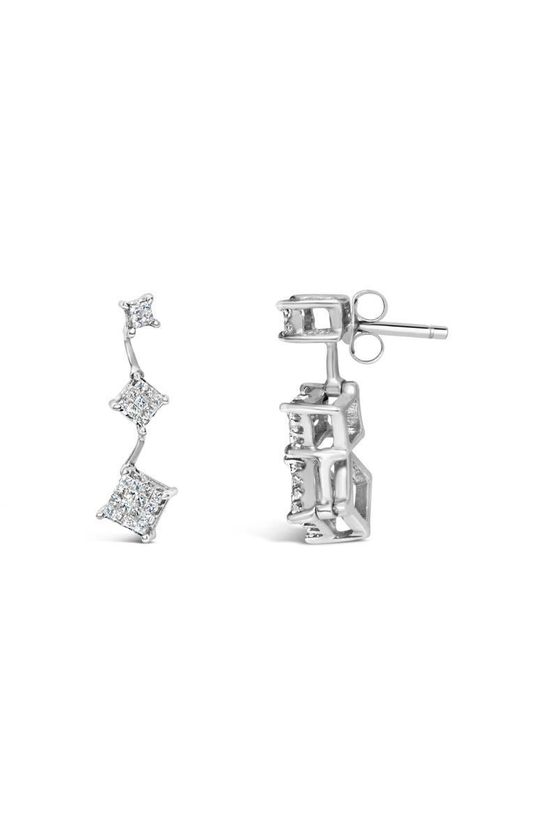 Haus of Brilliance 14K White Gold 1 cttw Princess Cut Diamond Earrings, Alternate, color, White