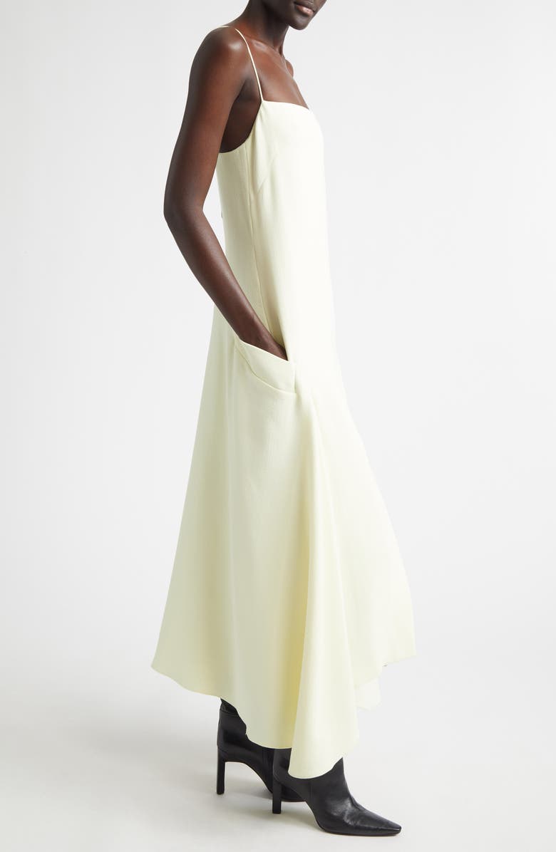 Brandon Maxwell The Darby Crepe Midi Dress, Alternate, color, Lemon Ice