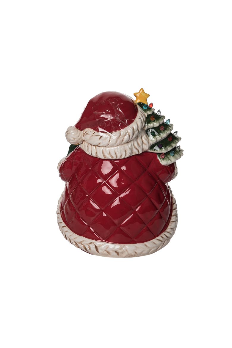 Ceramic Multicolored Christmas Vintage Santa Cookie Jar, Alternate, color, Multicolored