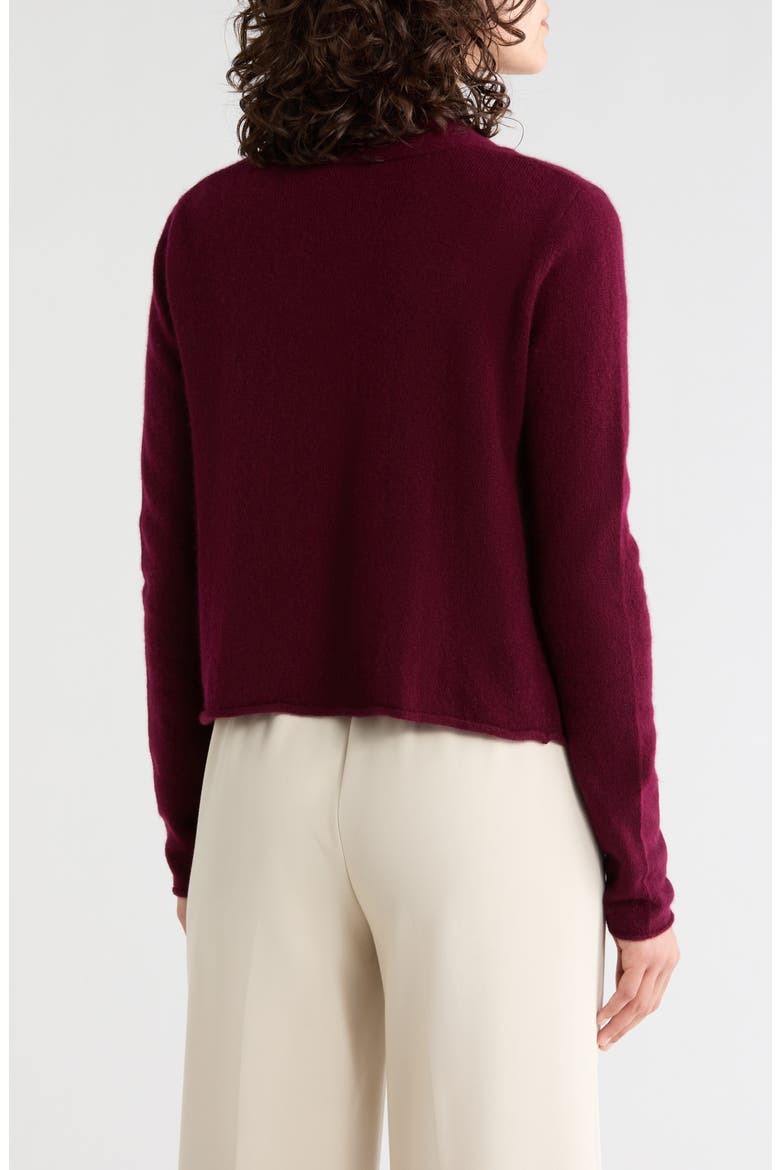 Cropped Cashmere Cardigan, Alternate, color, BORDEAUX
