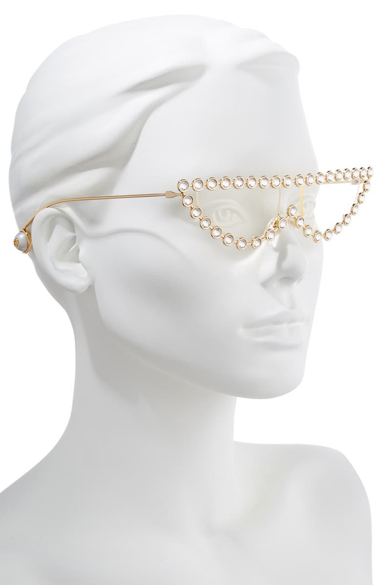 Gucci 53mm Crystal Embellished Cat Eye Sunglasses, Alternate, color, 