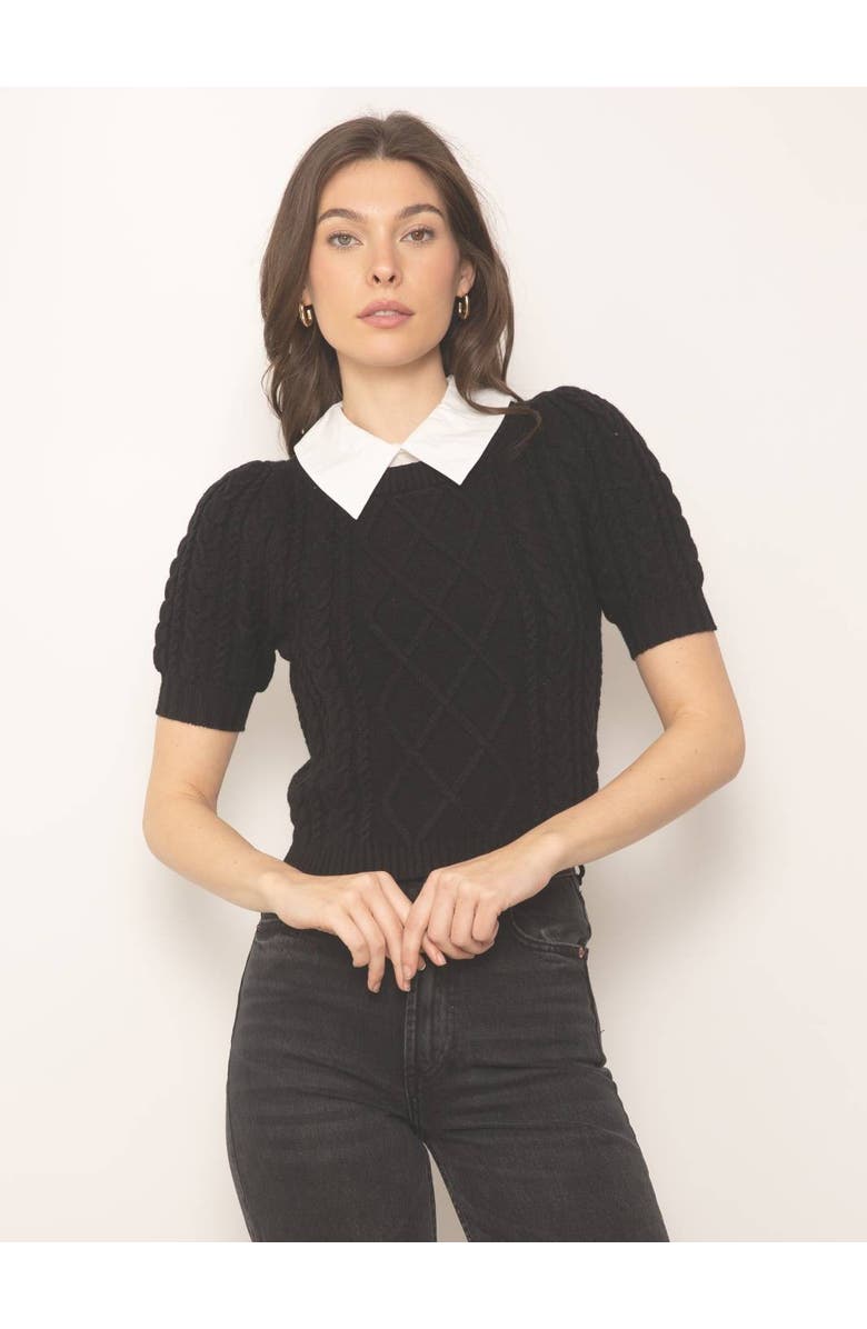 Central Park West Tessa Puff Sleeve Cable Twofer, Main, color, 