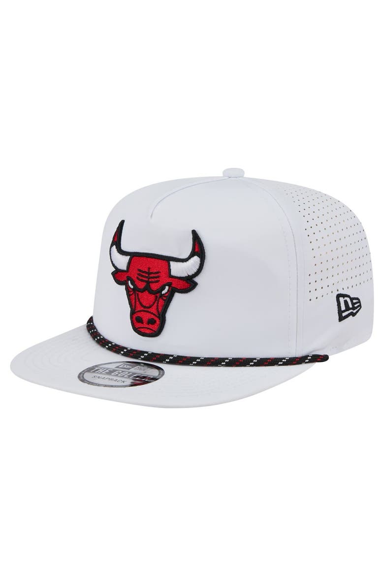 Men's New Era White Chicago Bulls Performance Rope Golfer Adjustable Hat, Alternate, color, White
