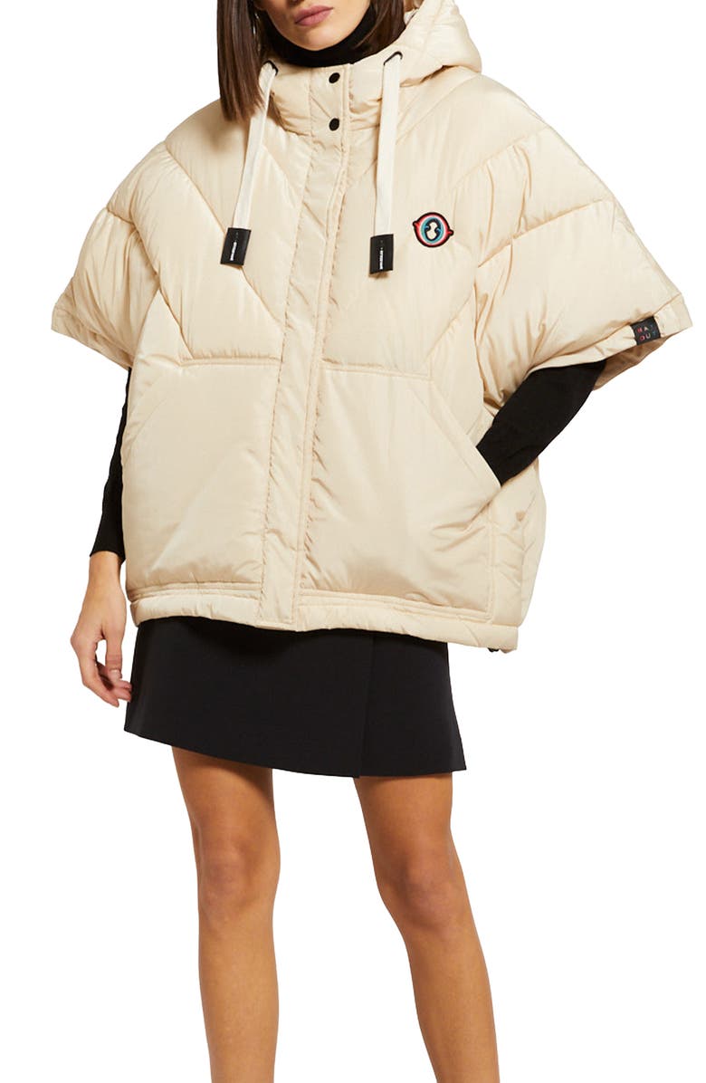 ottod'Ame Puffer Poncho, Main, color, Ecru