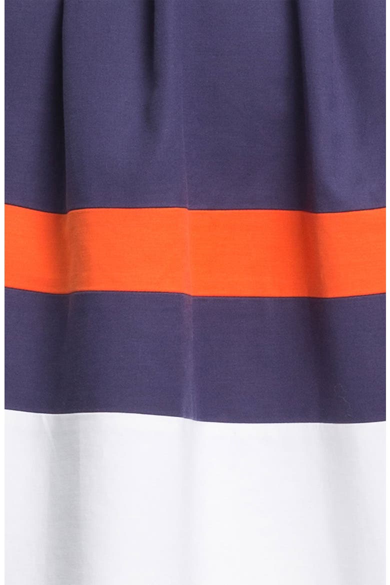 'sawyer' cotton blend fit & flare dress, Alternate, color, FRENCH NAVY/ VALENCIA/ WHITE