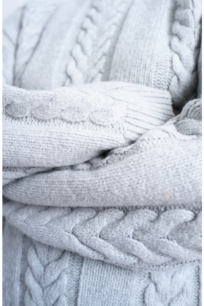 Cable Stitch Wide Rib Sweater, Alternate, color, GREY