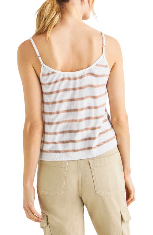 Splendid Luna Stripe Sweater Tank In Fawn/white