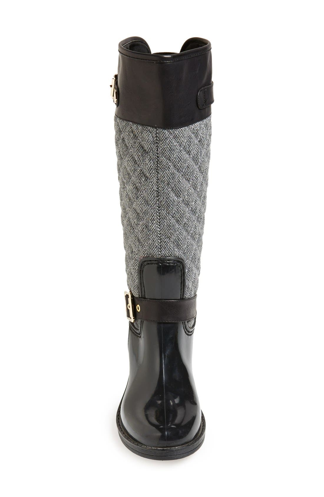 Posh Wellies 'Peacon' Quilted Tall Rain Boot, Alternate, color, 