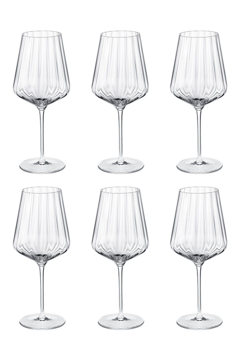 Set of 6 Bern Crystal White Wine Glasses, Alternate, color, CLEAR