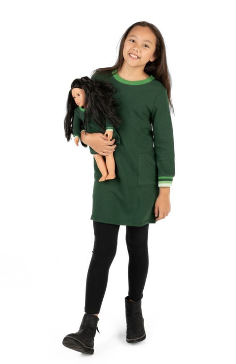 Girls Sweatshirt Dress with Matching Doll Dress