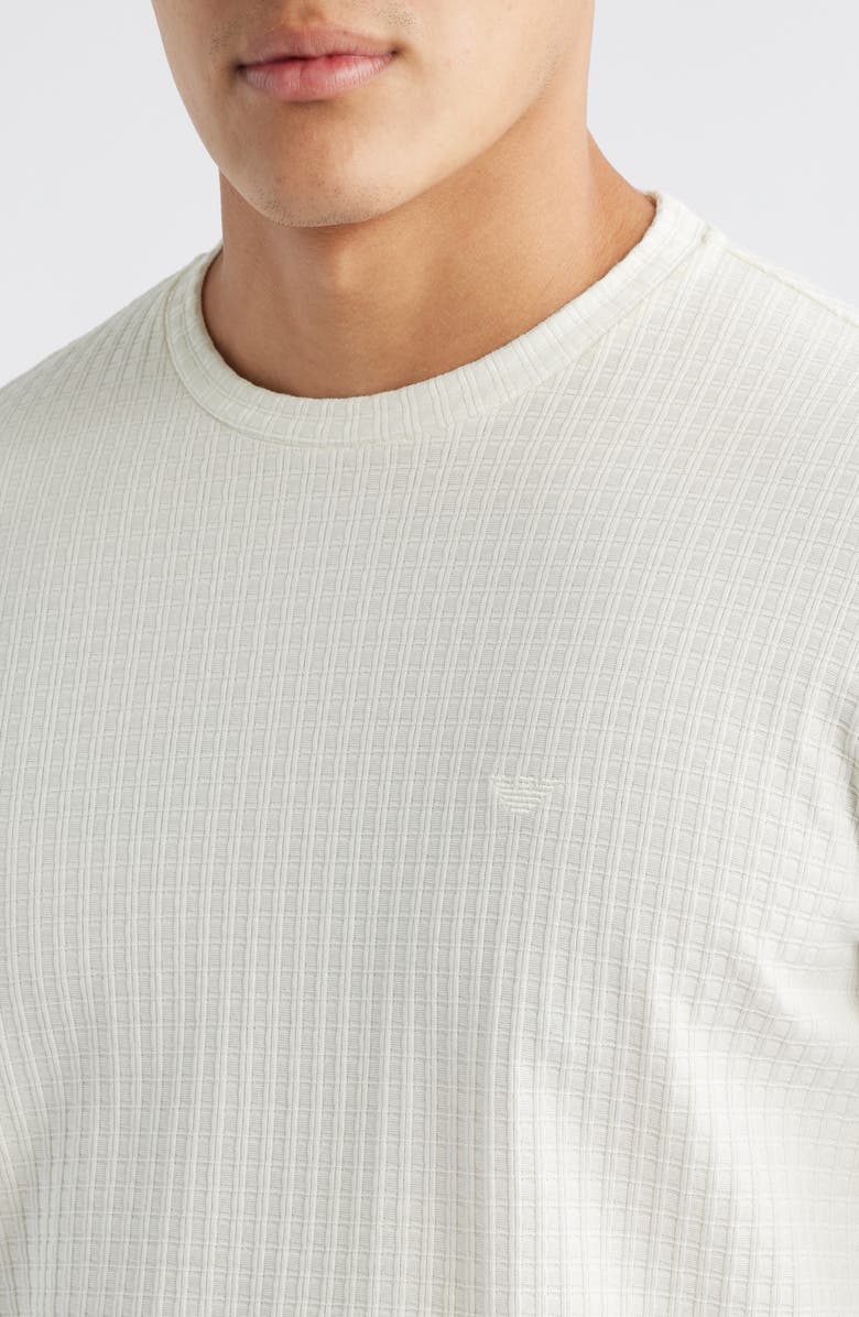 Emporio Armani Textured Cotton T-Shirt, Alternate, color, Solid White
