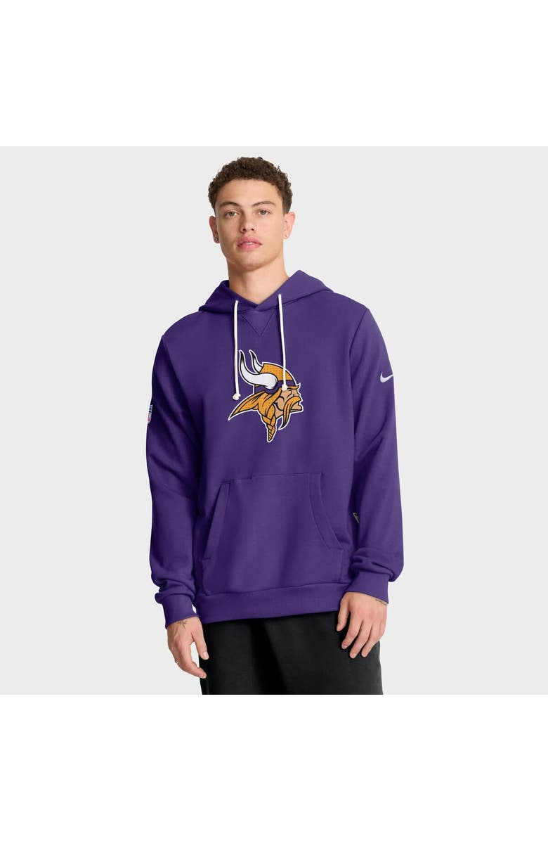 Nike Men's Nike Purple Minnesota Vikings Sideline Standard Issue Initial Home Dri-FIT Hoodie, Main, color, Purple