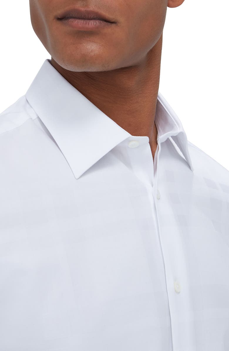 Bugatchi Julian Shaped Fit Solid Cotton Button-Up Shirt, Alternate, color, White