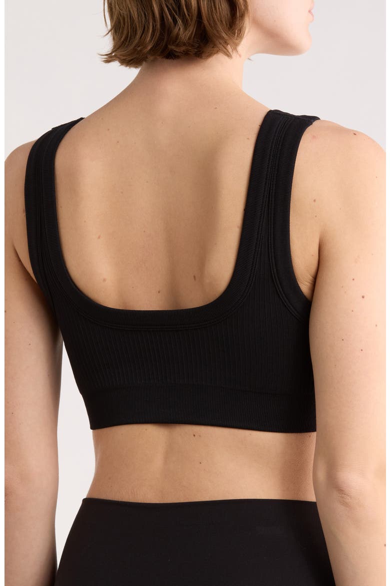 Seamless Square Neck Bra, Alternate, color, BLACK