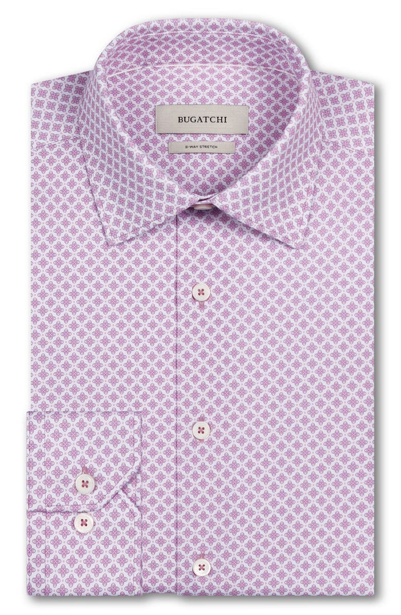 Bugatchi James OoohCotton<sup>®</sup> Floral Print Button-Up Shirt, Alternate, color, Dusty Pink