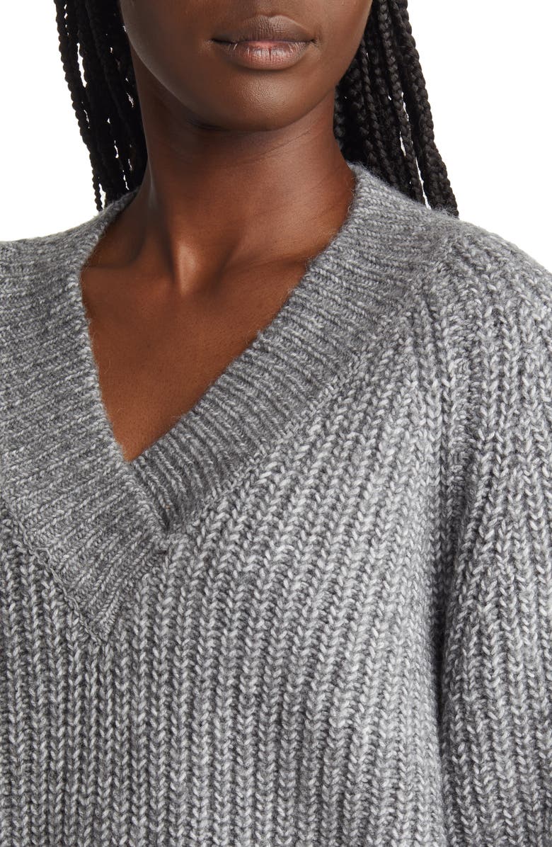 Topshop Chunky V-Neck Sweater, Alternate, color,