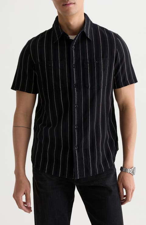 Mason Striped Short Sleeve Work Shirt