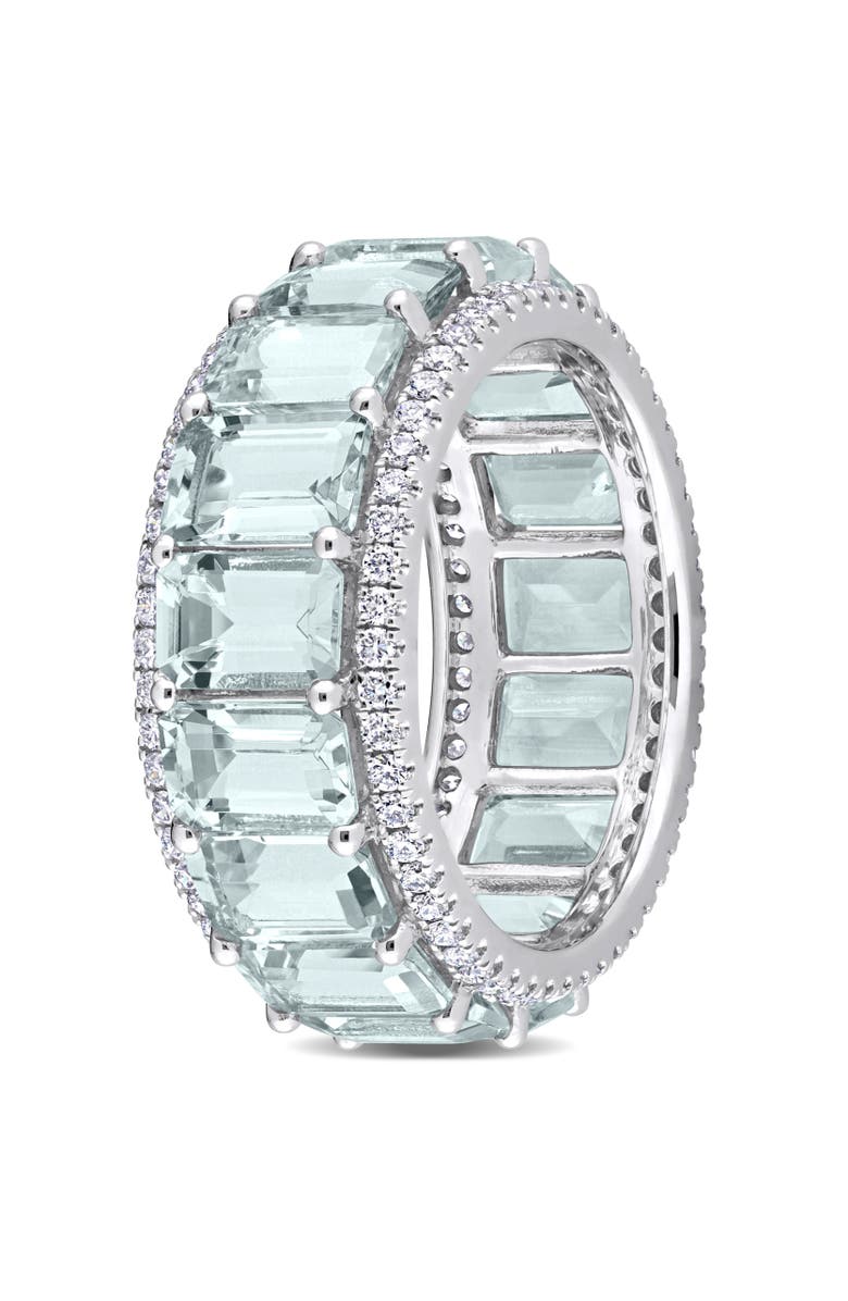 Julianna B. Gemstone & Diamond Eternity Ring 14k, Alternate, color, Aquamarine/White Gold
