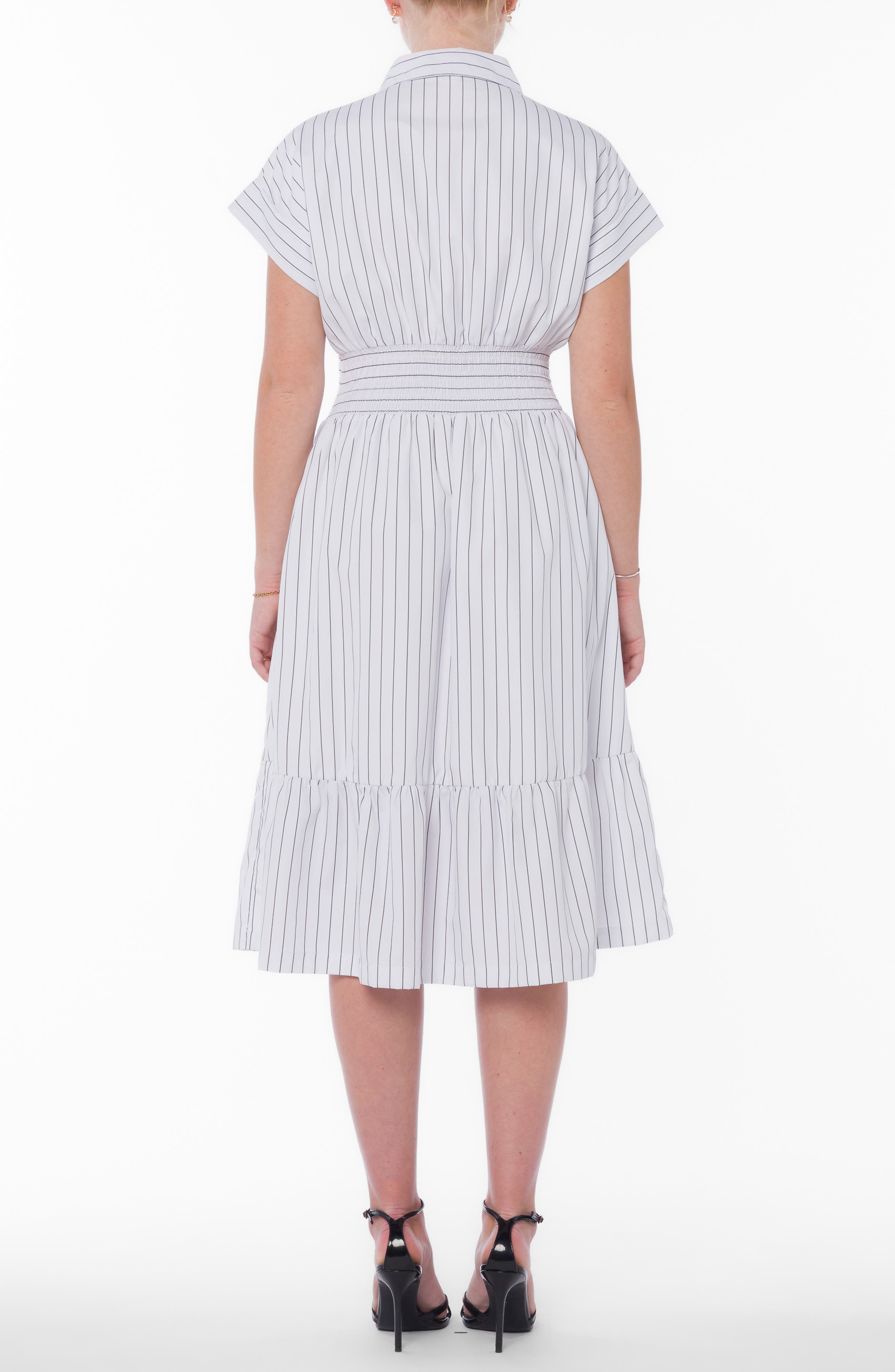 EMPHASIS Cuffed Short Sleeve Shirtdress (Women) | Nordstromrack