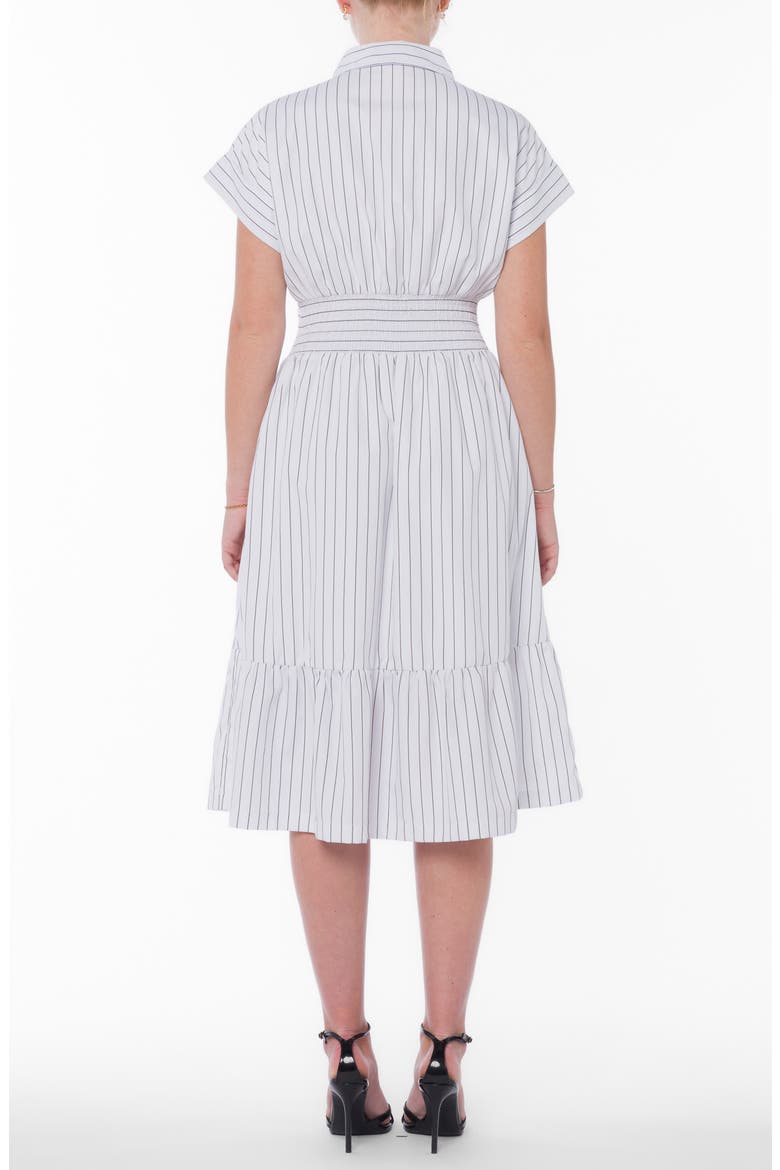 Cuffed Short Sleeve Shirtdress, Alternate, color, WHITE BLACK STRIPE