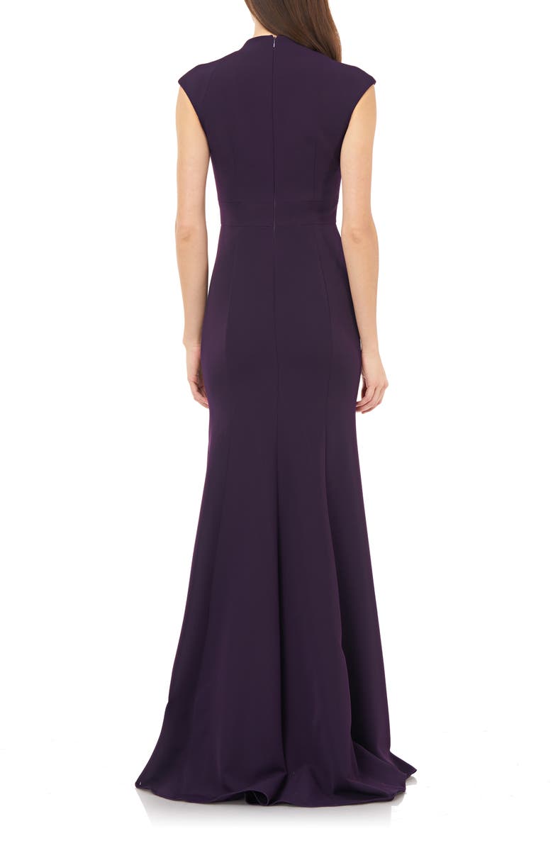 Carmen Marc Valvo Infusion Cap Sleeve Crepe Gown, Alternate, color,