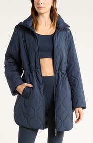 Zella Skyline Longline Quilted Jacket