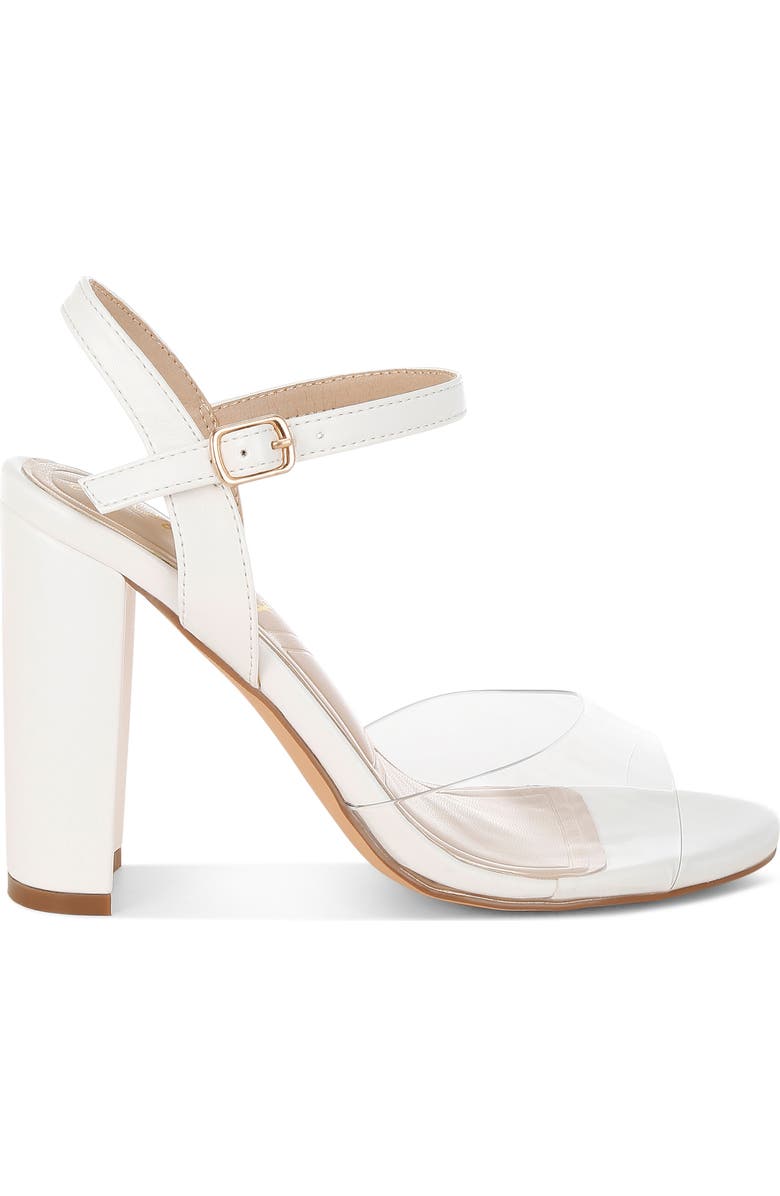 LONDON RAG Perta Block Heel Ankle Strap Sandal, Alternate, color, White