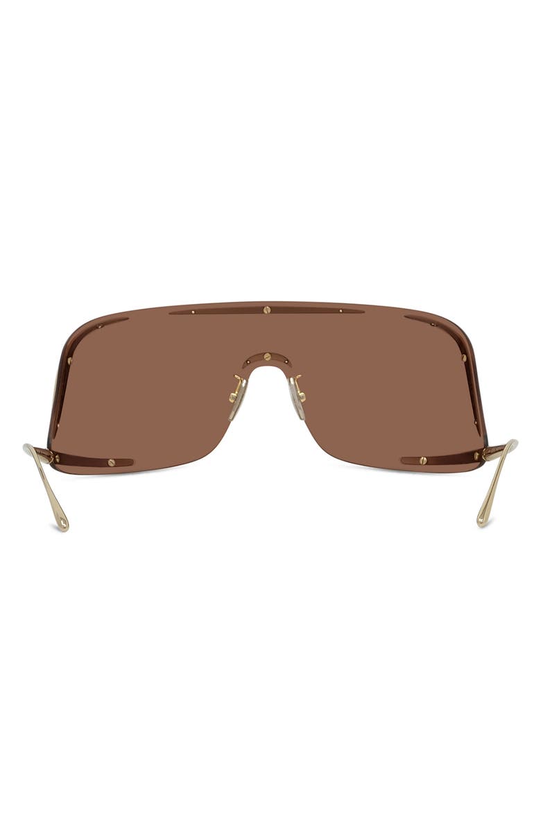 Loewe Signature 141mm Oversize Shield Sunglasses, Alternate, color, Shiny Endura Gold / Bordeaux