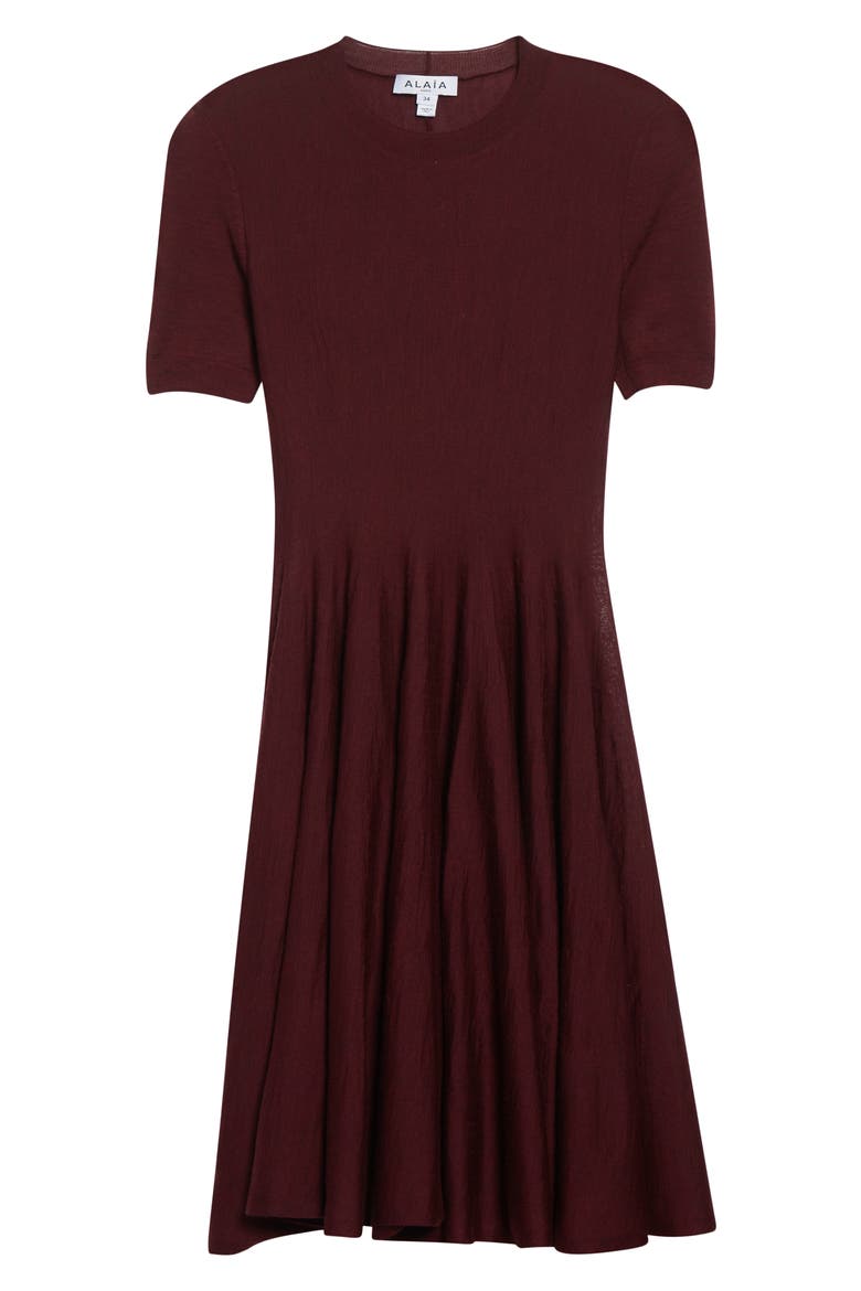Merino Wool Skater Sweater Dress, Main, color, AUBERGINE