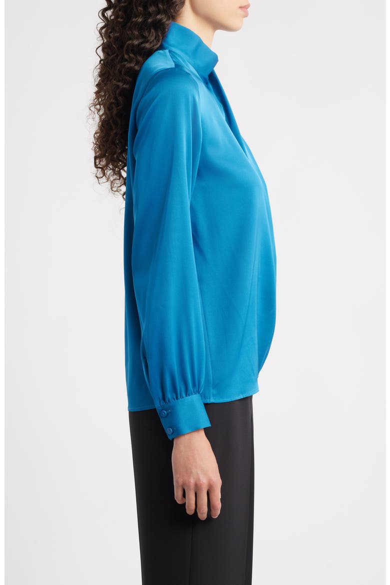 The Jaden Stretch Silk Shirt, Alternate, color, BLUE STONE