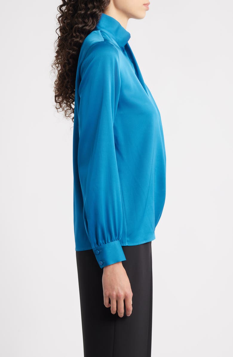 Elie Tahari The Jaden Stretch Silk Shirt, Alternate, color, Blue Stone