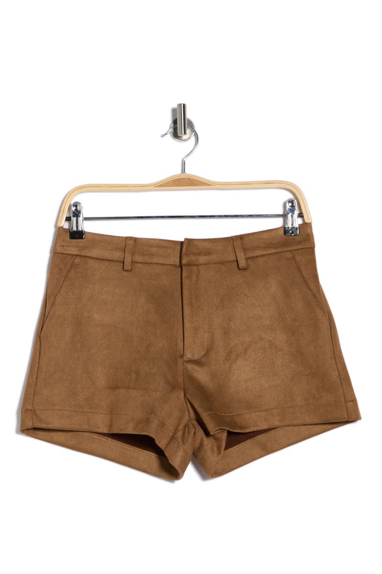 Faux Suede Micro Shorts, Alternate, color, CAMEL