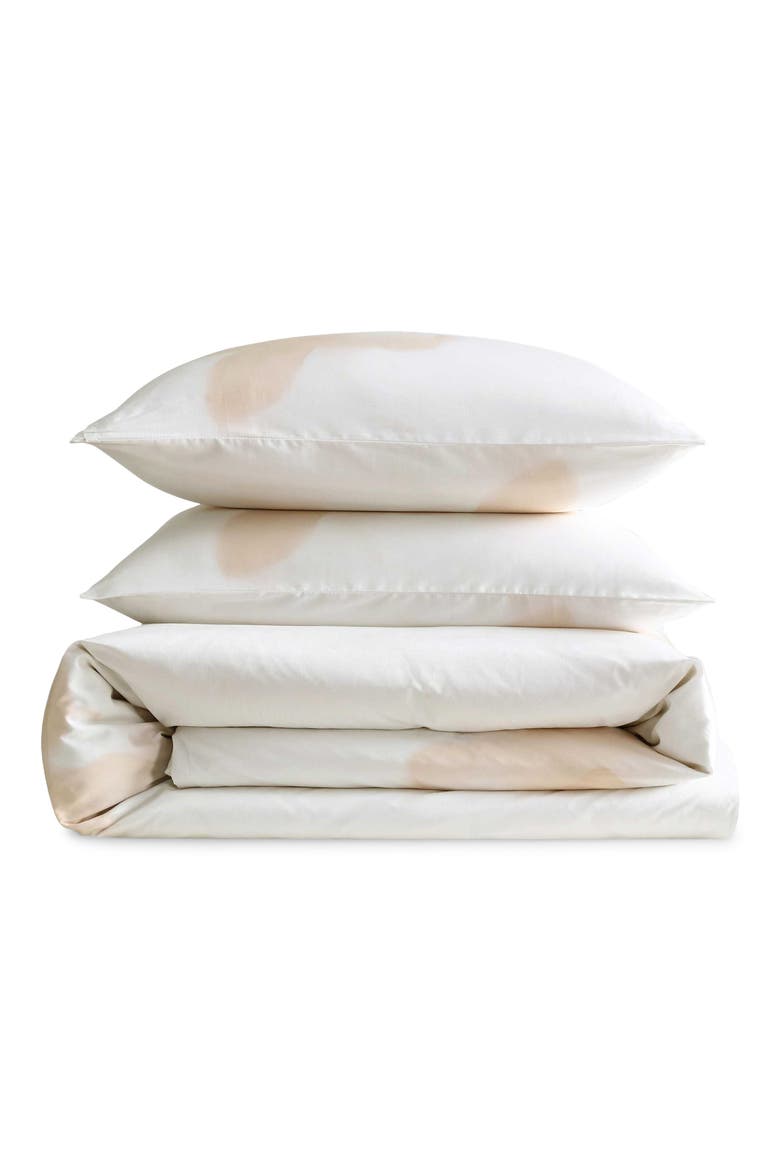 Liquid Floral Duvet Set, Main, color, LIGHT BEIGE