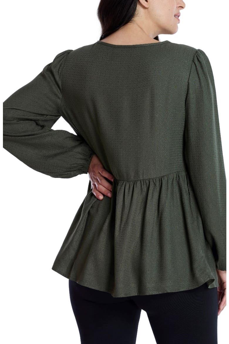 Long Sleeve Empire Waist Keyhole Woven Blouse, Alternate, color, Deep Depths