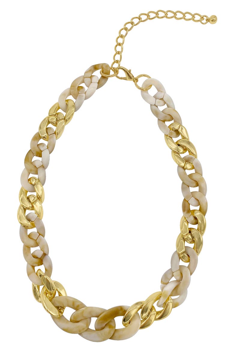 Water Resistant Oversize Oval Link Necklace, Main, color, GOLD