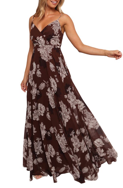 Petal And Pup Petal & Pup Madilyn Print Sleeveless Maxi Dress In Brown