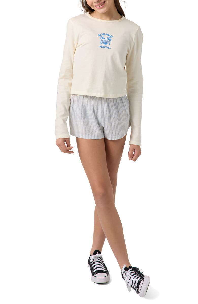 O'Neill Kids' Shelly Long Sleeve Cotton Top, Alternate, color, Winter White