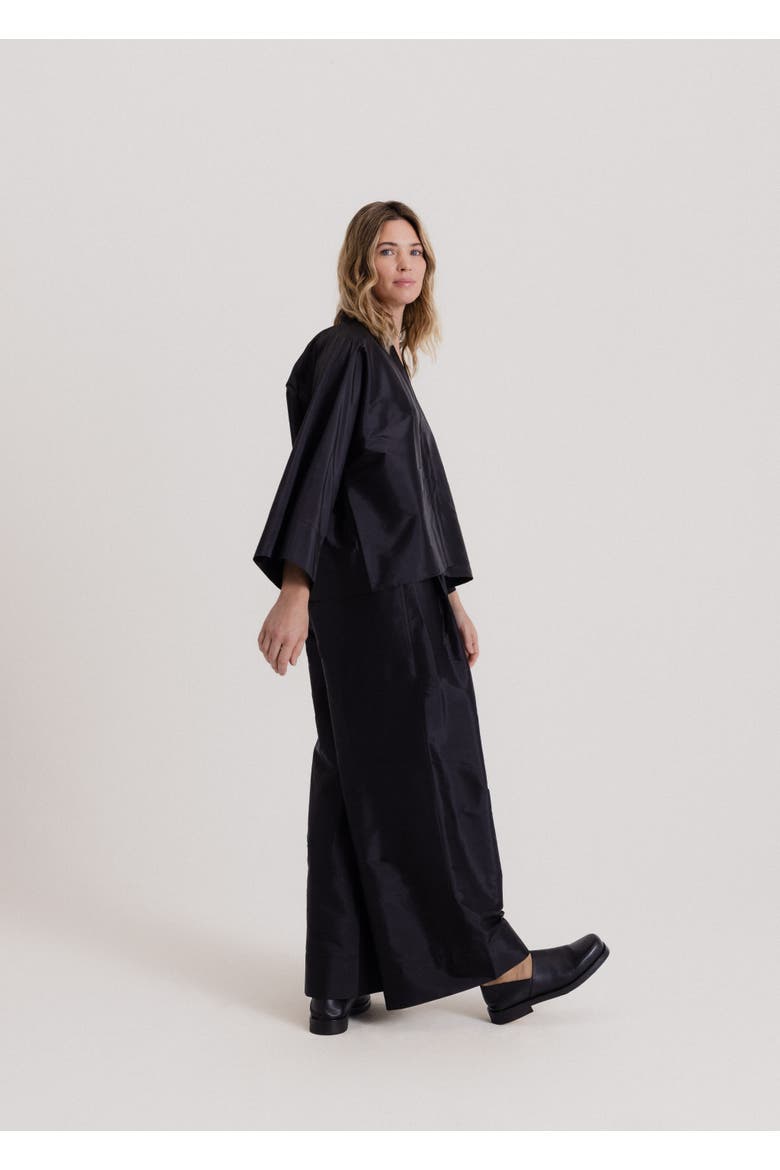 Wide Pleated Pants, Alternate, color, Black