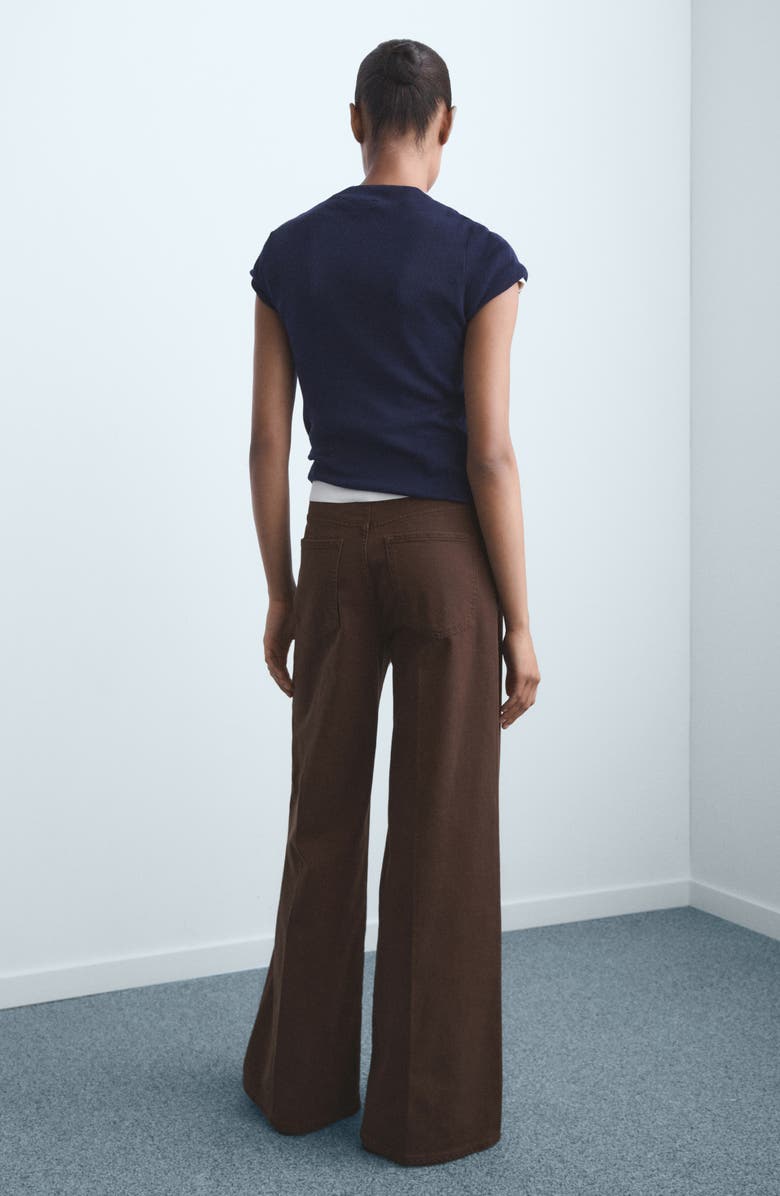 MANGO Elise High Waist Wide Leg Jeans, Alternate, color, Chocolate