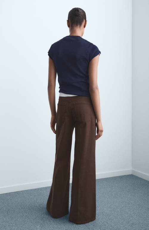 Mango Women's High-waisted Wide-leg Jeans In Brown