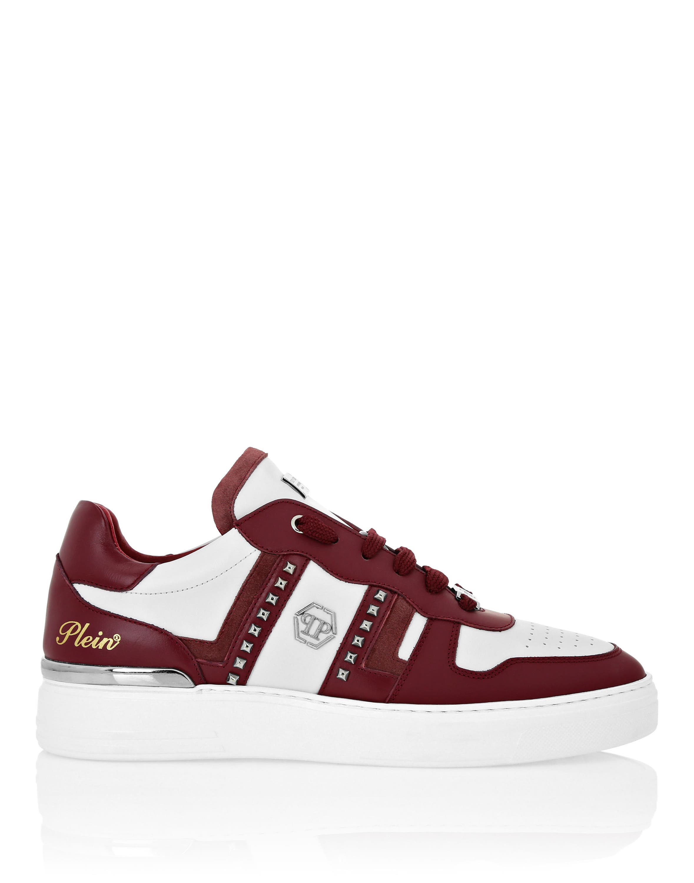 Low Top Sneakers Mix Cut Studs Unisex, Alternate, color, Bordeaux