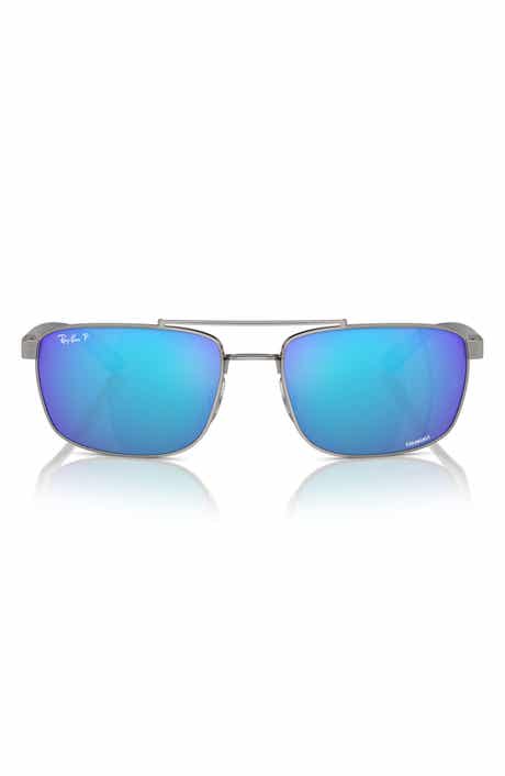Ray-Ban 60mm Polarized Rectangular Sunglasses