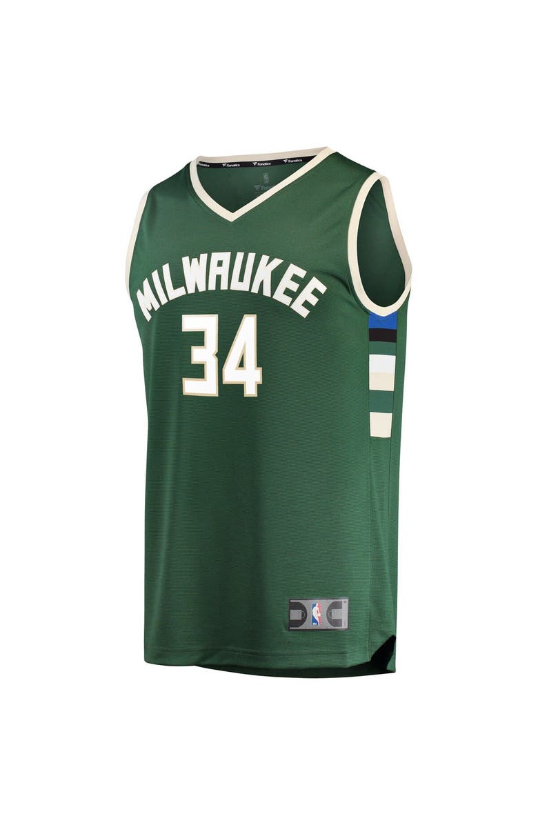 FANATICS Men's Fanatics Branded Antetokounmpo Green Milwaukee Bucks Fast Break Replica Player Jersey - Icon Edition, Alternate, color, 