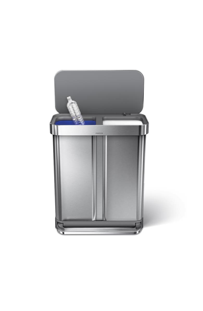 simplehuman 58L recycler rectangular step can, Alternate, color, Brushed